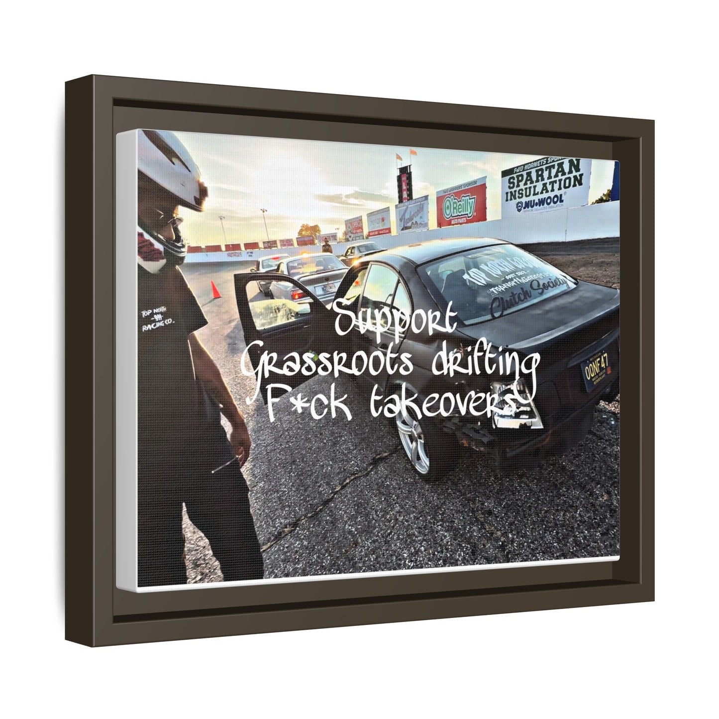 Framed Matte Canvas - “Support Grassroots Drifting” Street Racing Wall Art