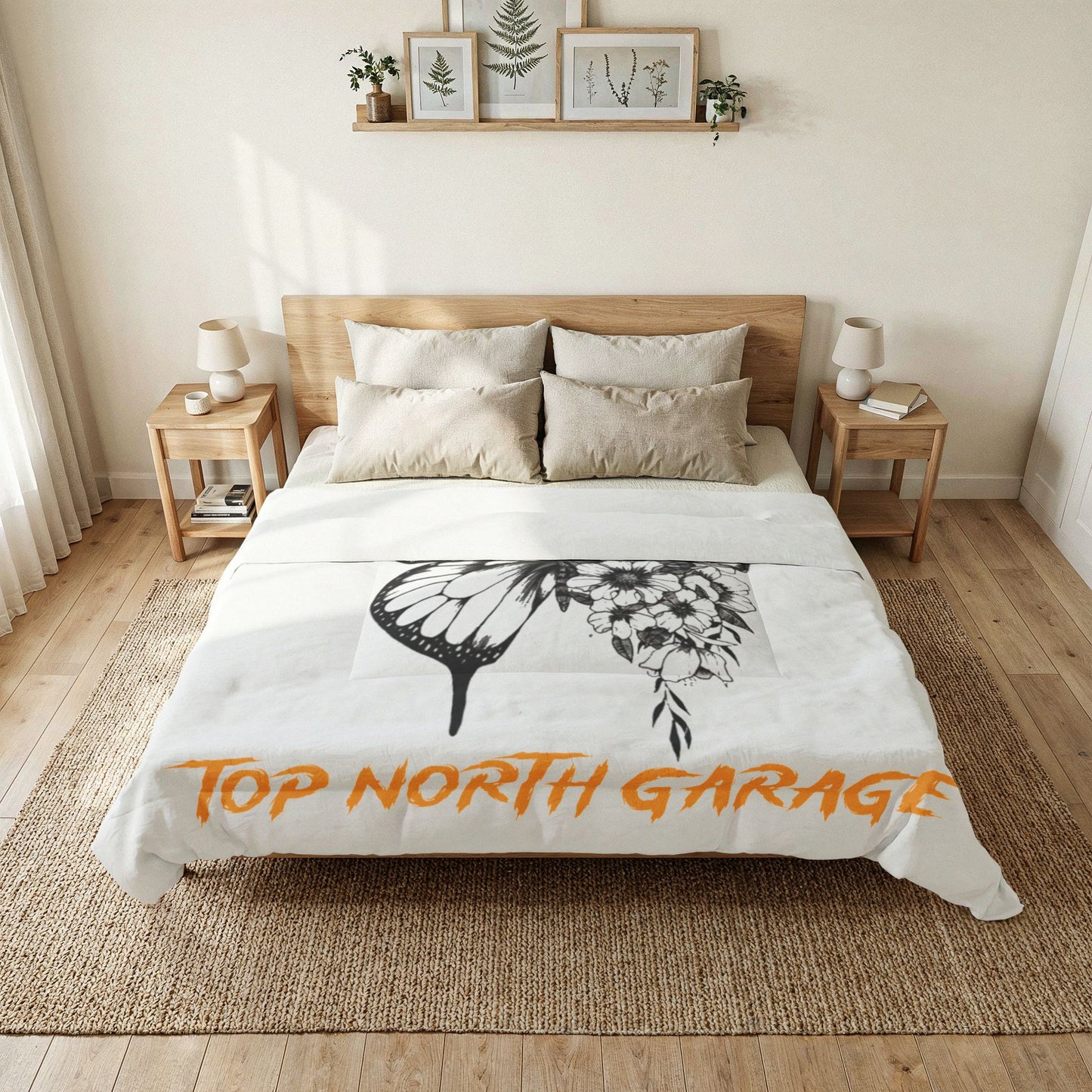 Style Matters Cotton Comforter — Butterfly Floral Design (Top North Garage)