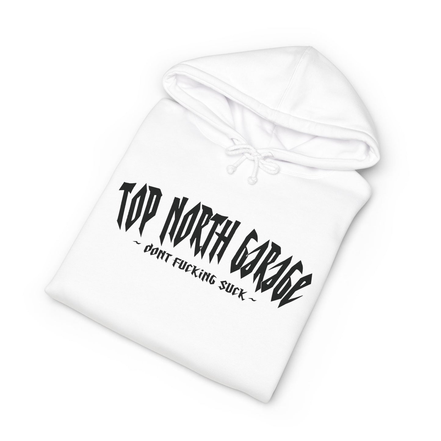 Garage Crewneck Hoodie — "Top North Garage" Vintage Mechanic Pullover