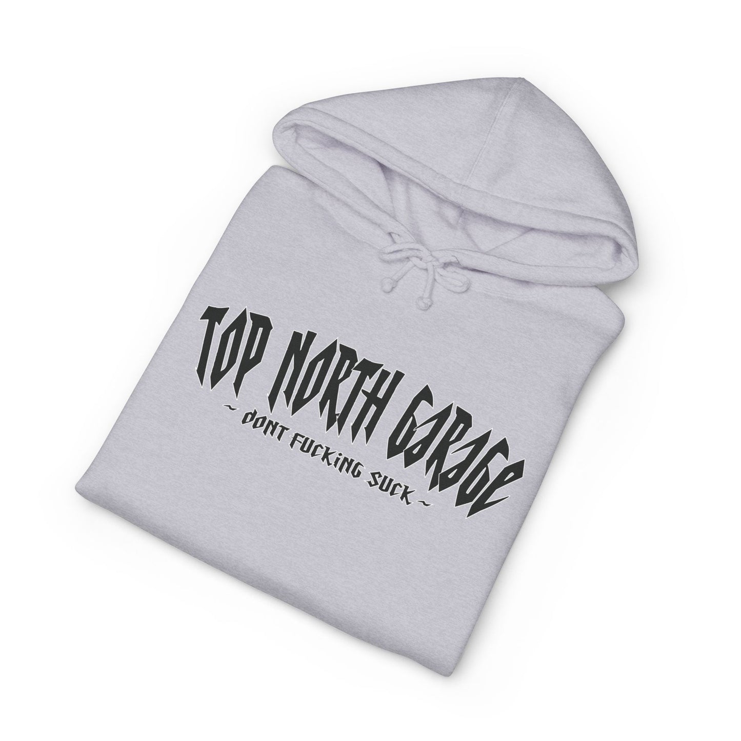 Garage Crewneck Hoodie — "Top North Garage" Vintage Mechanic Pullover