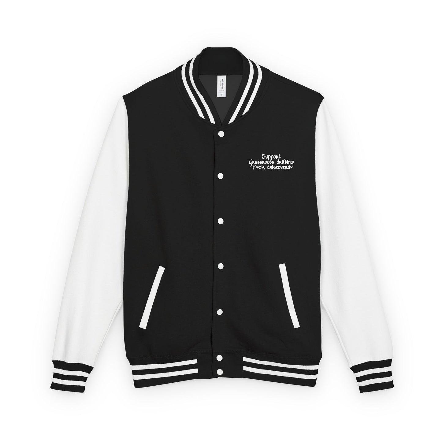 Letterman Jacket — Split Butterfly Floral Design with 'Style Matters' Typography