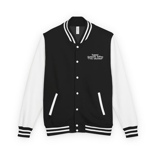 Letterman Jacket — Split Butterfly Floral Design with 'Style Matters' Typography