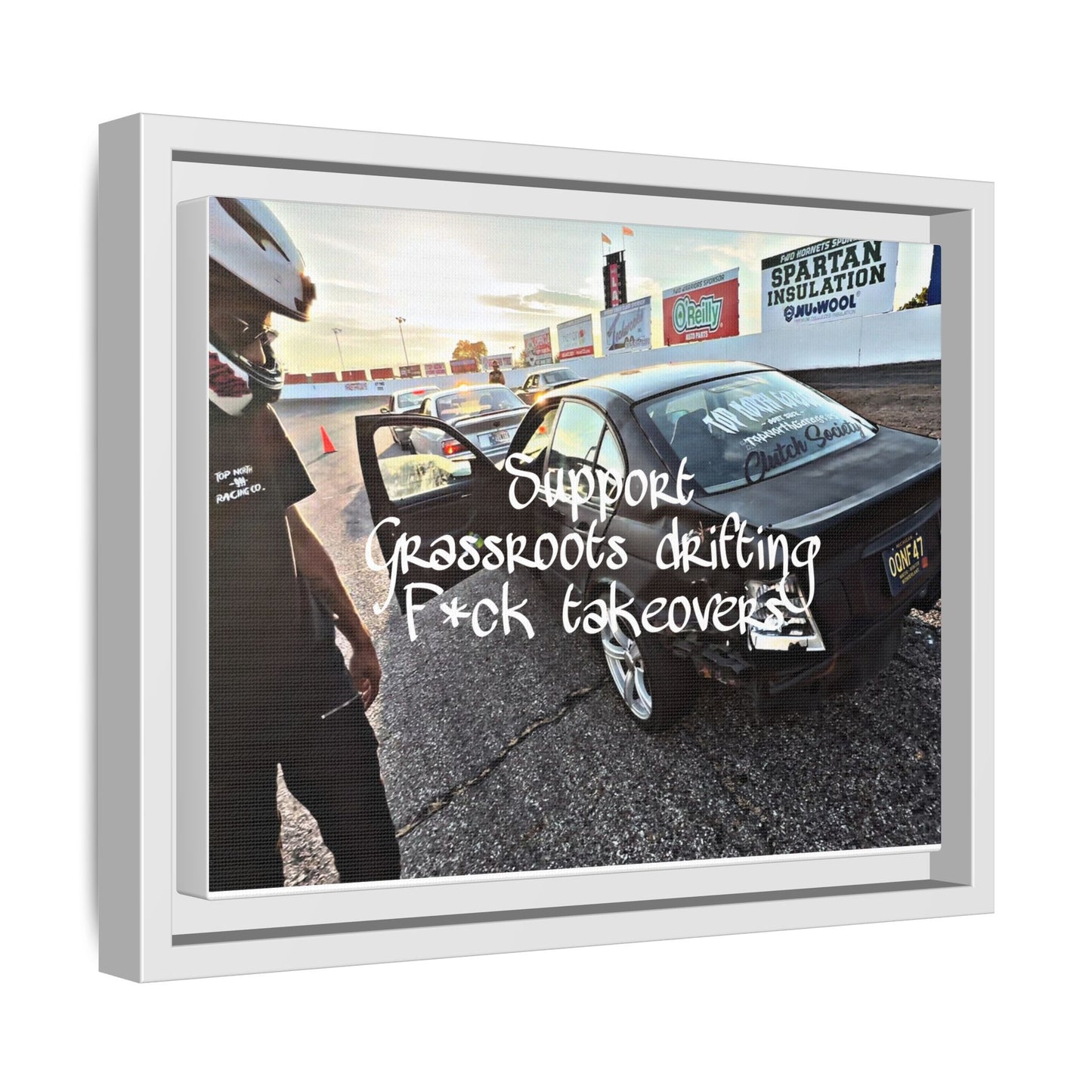 Framed Matte Canvas - “Support Grassroots Drifting” Street Racing Wall Art