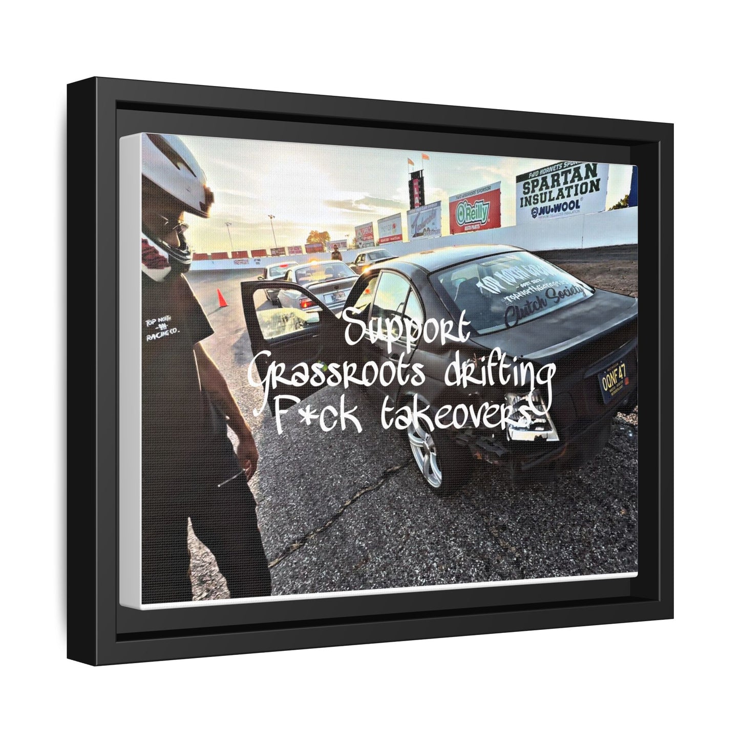 Framed Matte Canvas - “Support Grassroots Drifting” Street Racing Wall Art