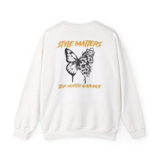 Butterfly Floral 'Style Matters' Crewneck Sweatshirt