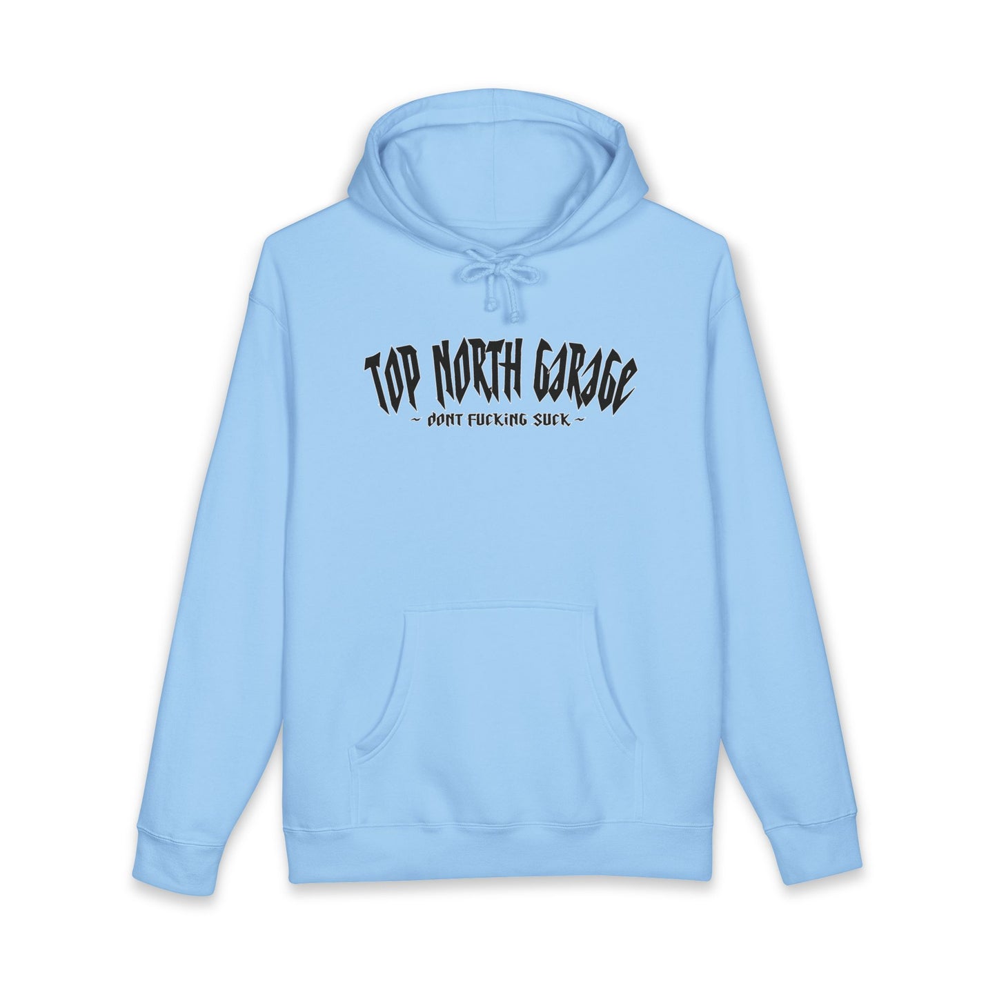 Garage Crewneck Hoodie — "Top North Garage" Vintage Mechanic Pullover