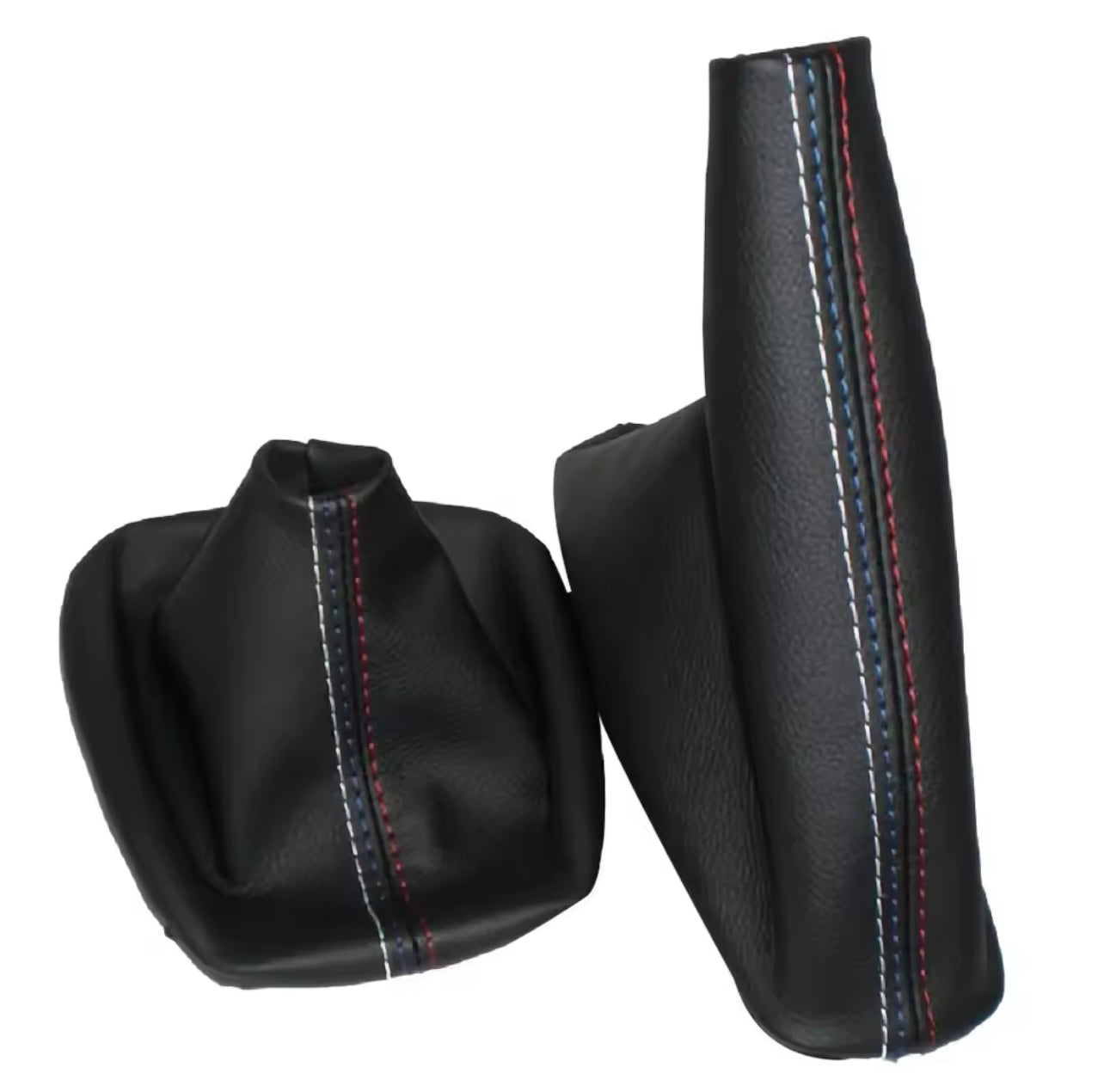 Bmw colored stitch leather shift boot with handbrake boot