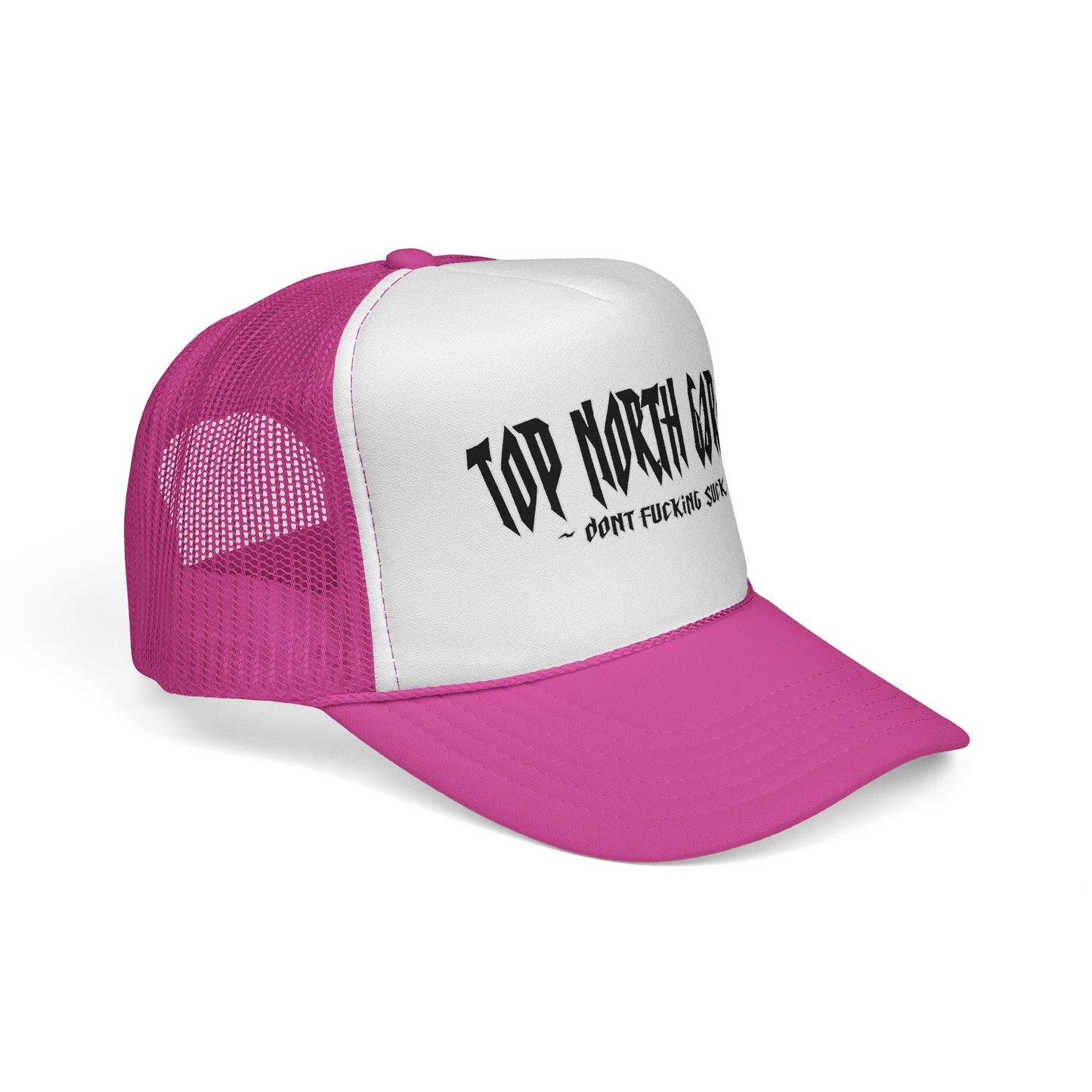 Trucker Cap — "Top North Garage" Logo Hat (Bold Distressed Auto Shop Style)