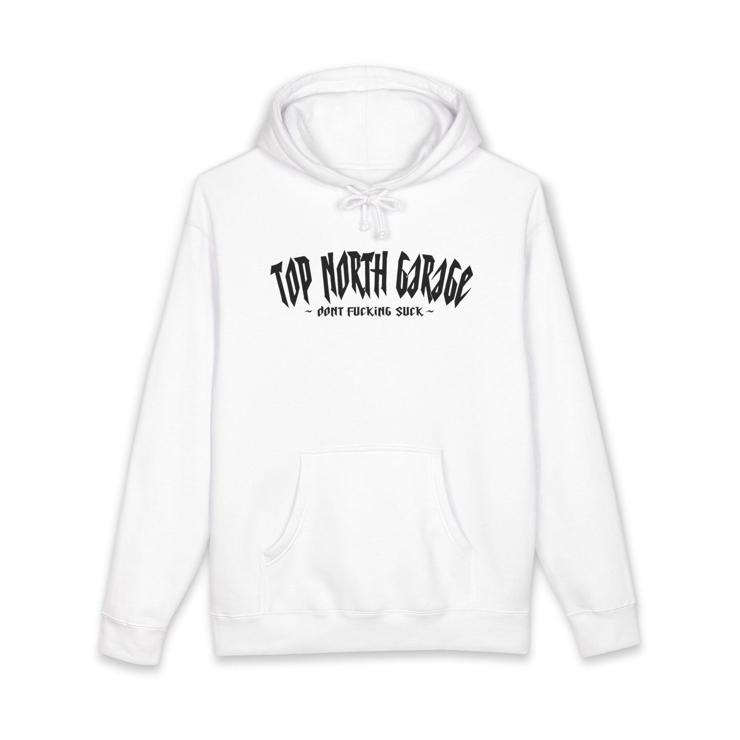 Garage Crewneck Hoodie — "Top North Garage" Vintage Mechanic Pullover