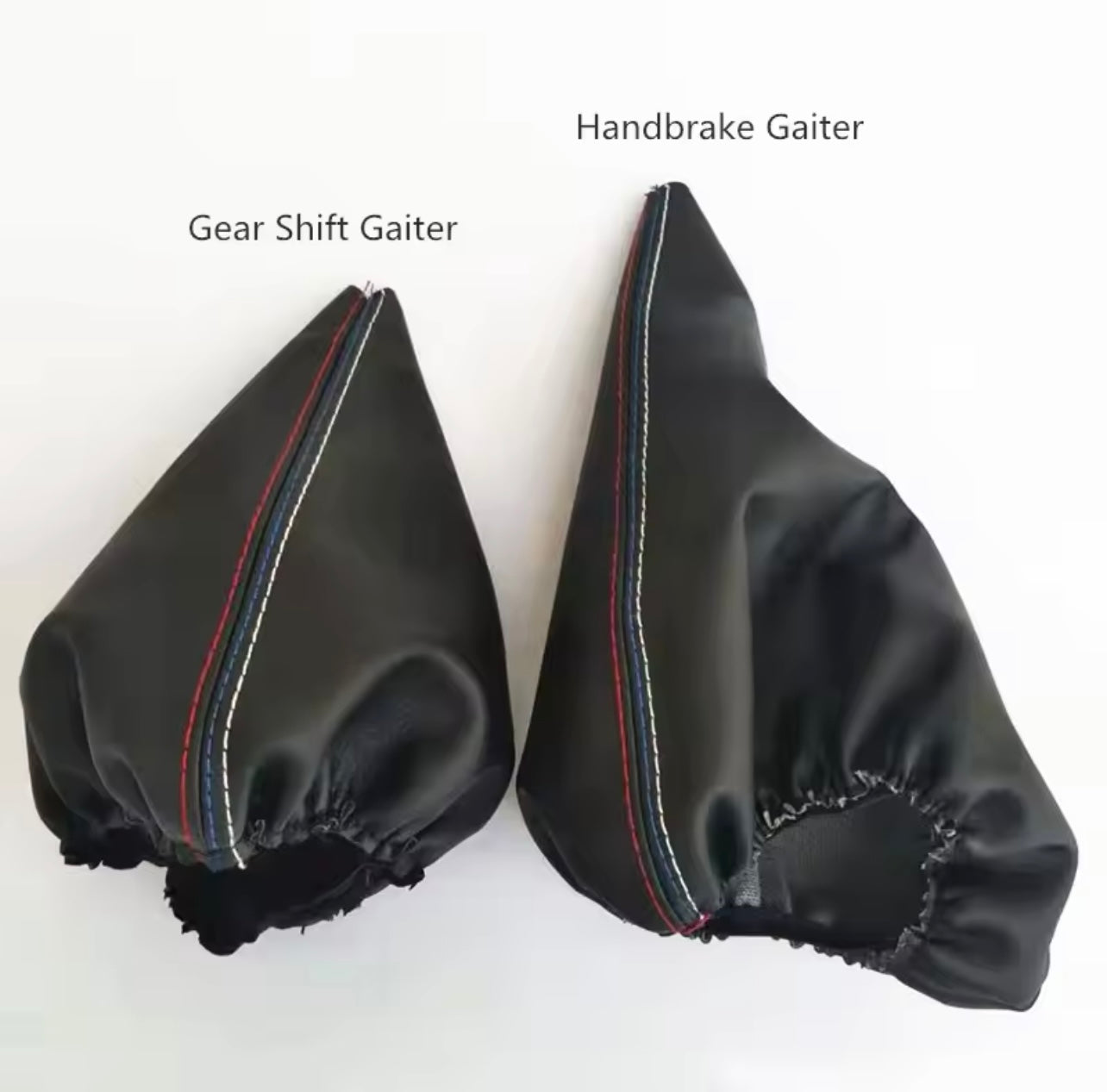 Bmw colored stitch leather shift boot with handbrake boot